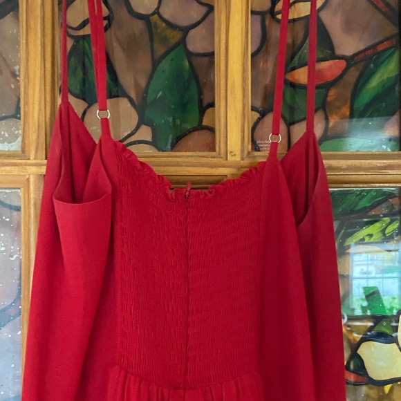 Reformation Emersyn Red Spaghetti Strap Midi Dress - Picture 5 of 7